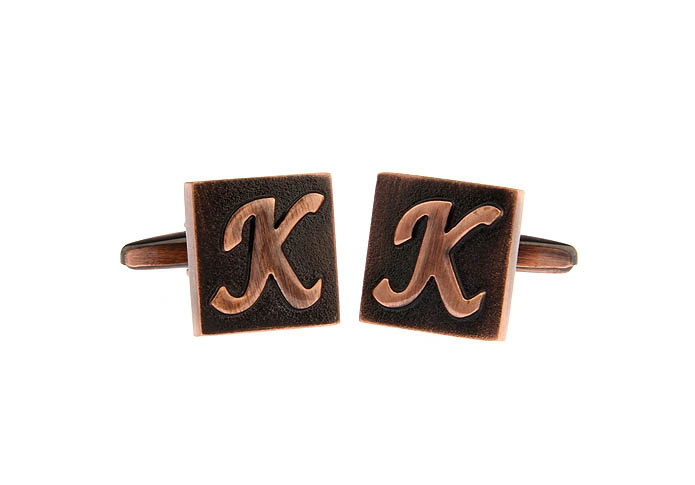26 Letters K Cufflinks  Bronzed Classic Cufflinks Metal Cufflinks Symbol Wholesale & Customized  CL668253