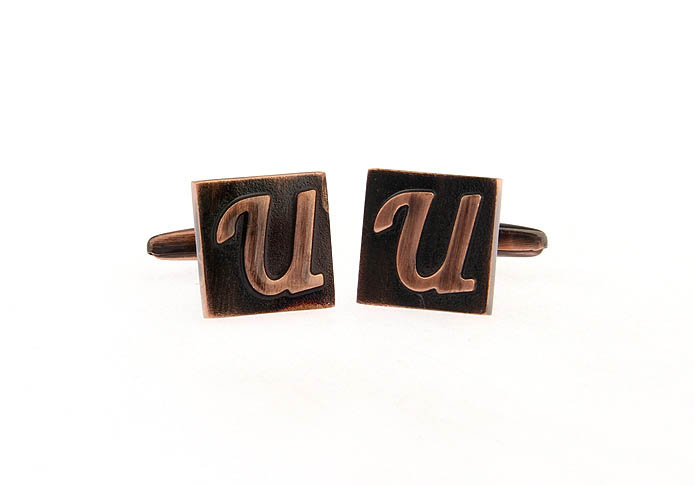 26 Letters U Cufflinks  Bronzed Classic Cufflinks Metal Cufflinks Symbol Wholesale & Customized  CL668263