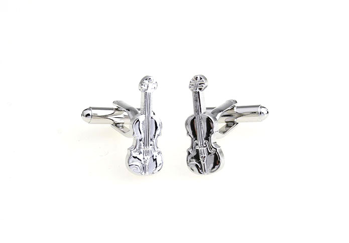 Violin Cufflinks  Silver Texture Cufflinks Metal Cufflinks Music Wholesale & Customized  CL671379