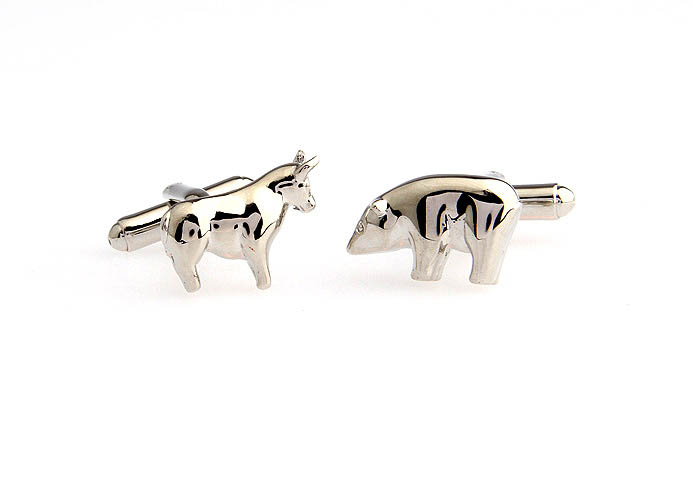 Cattle & Pigs Cufflinks  Silver Texture Cufflinks Metal Cufflinks Animal Wholesale & Customized  CL671413