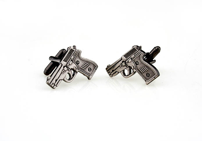 Pistol Cufflinks  Gray Steady Cufflinks Metal Cufflinks Military Wholesale & Customized  CL671437