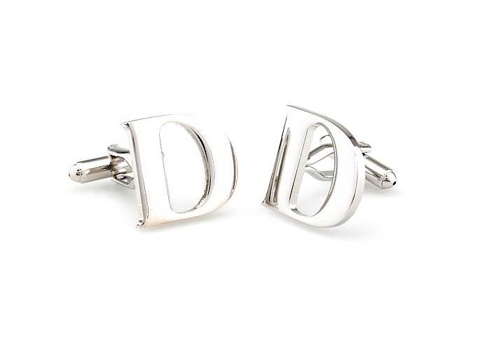 Letters D Cufflinks  Silver Texture Cufflinks Metal Cufflinks Symbol Wholesale & Customized  CL671462