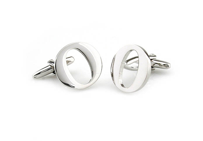 Letters O Cufflinks  Silver Texture Cufflinks Metal Cufflinks Symbol Wholesale & Customized  CL671473