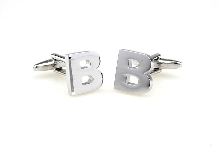 Letters B Cufflinks  Silver Texture Cufflinks Metal Cufflinks Symbol Wholesale & Customized  CL671486