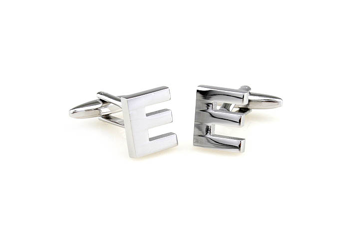 The Letters E Cufflinks  Silver Texture Cufflinks Metal Cufflinks Symbol Wholesale & Customized  CL671489