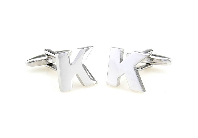 Letters K Cufflinks  Silver Texture Cufflinks Metal Cufflinks Symbol Wholesale & Customized  CL671495