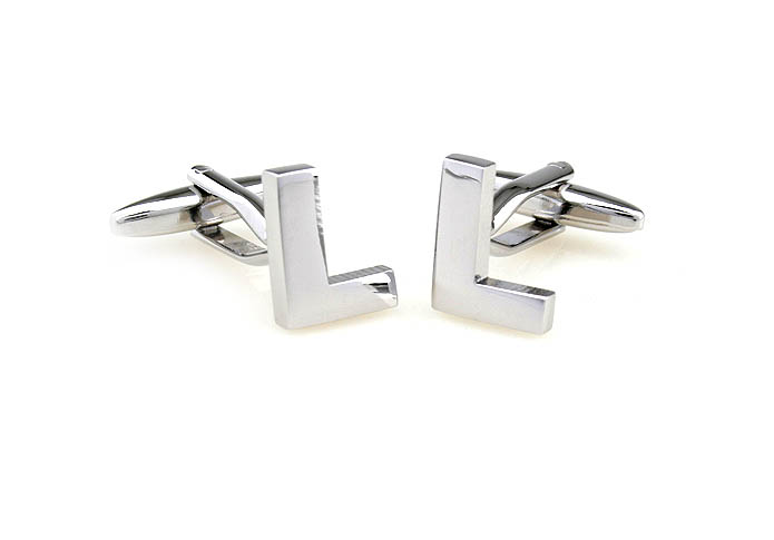 Letters L Cufflinks  Silver Texture Cufflinks Metal Cufflinks Symbol Wholesale & Customized  CL671496