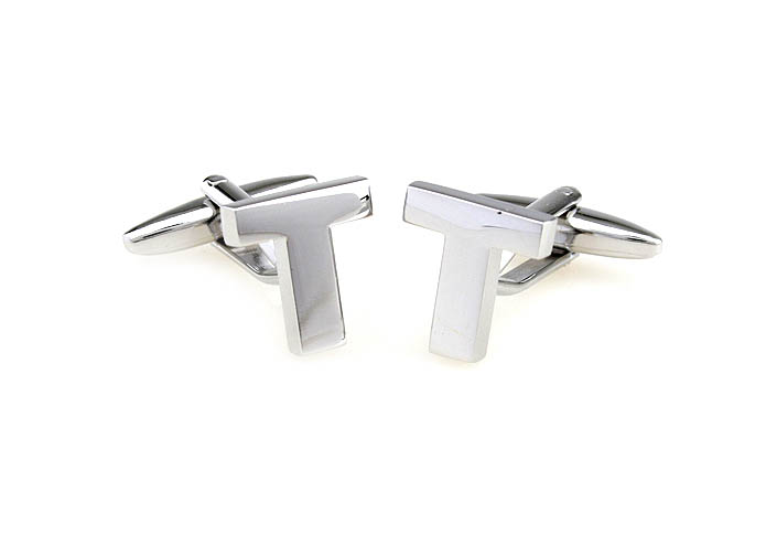 The Letters T Cufflinks  Silver Texture Cufflinks Metal Cufflinks Symbol Wholesale & Customized  CL671504