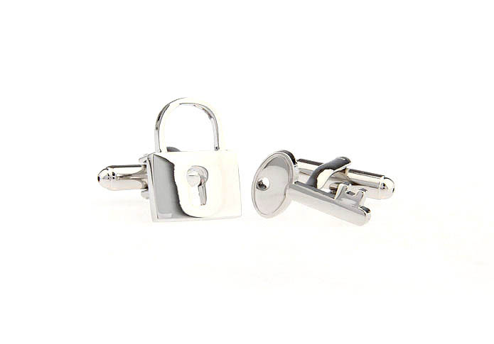 Keys & Locks Cufflinks  Silver Texture Cufflinks Metal Cufflinks Tools Wholesale & Customized  CL671585