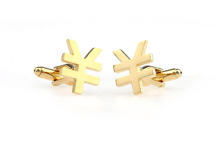 Symbol ¥ RMB Cufflinks  Gold Luxury Cufflinks Metal Cufflinks Symbol Wholesale & Customized  CL671606