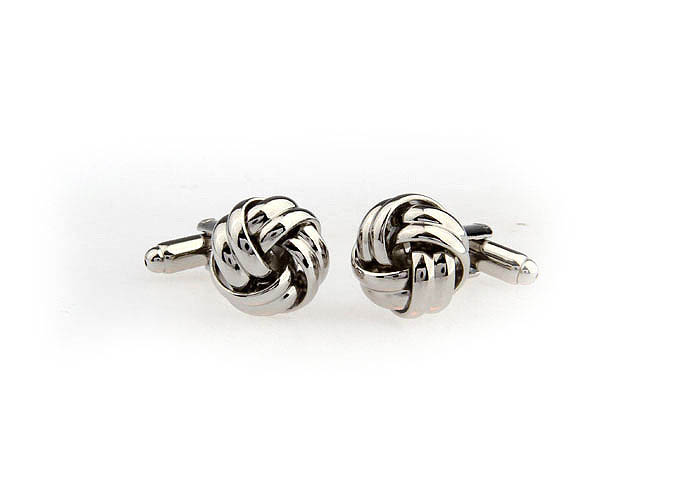  Silver Texture Cufflinks Metal Cufflinks Knot Wholesale & Customized  CL671630
