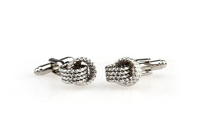  Silver Texture Cufflinks Metal Cufflinks Knot Wholesale & Customized  CL671633