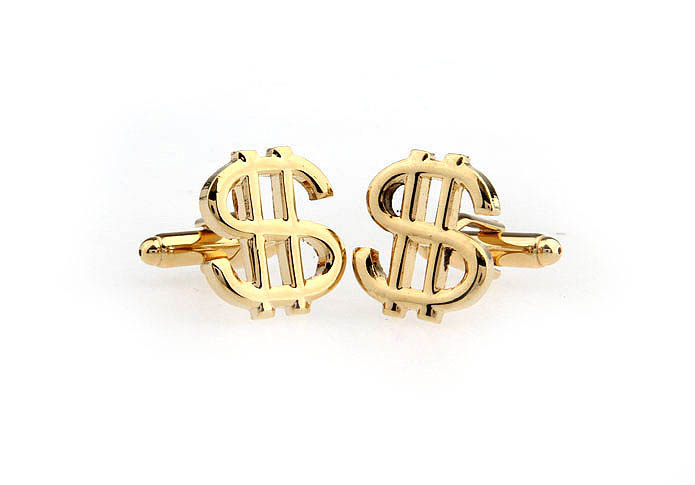 Dollar sign Cufflinks  Gold Luxury Cufflinks Metal Cufflinks Symbol Wholesale & Customized  CL671634