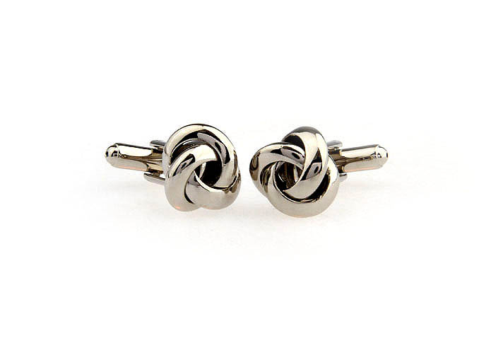  Silver Texture Cufflinks Metal Cufflinks Knot Wholesale & Customized  CL671638