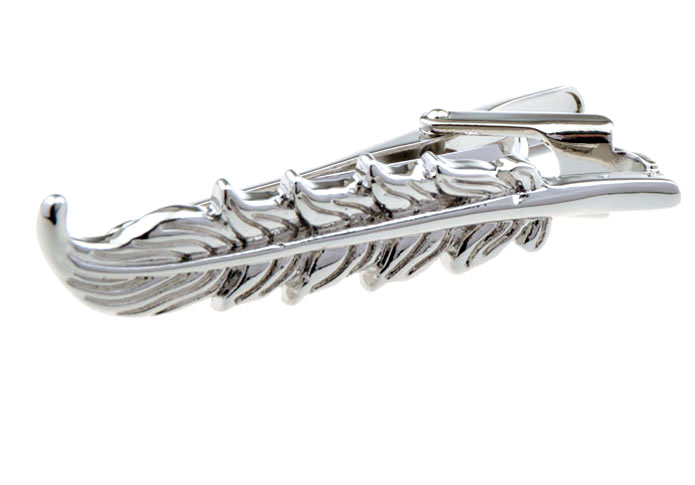 Silver Texture Tie Clips Metal Tie Clips Flags Wholesale & Customized CL850894