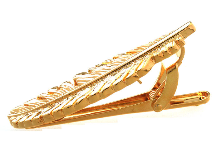 Feather Tie Clips  Gold Luxury Tie Clips Metal Tie Clips Hipster Wear Wholesale & Customized  CL851059
