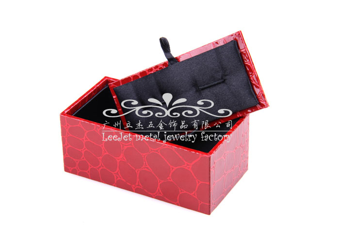Imitation leather + Plastic Cufflinks Boxes  Red Festive Cufflinks Boxes Cufflinks Boxes Wholesale & Customized  CL210427