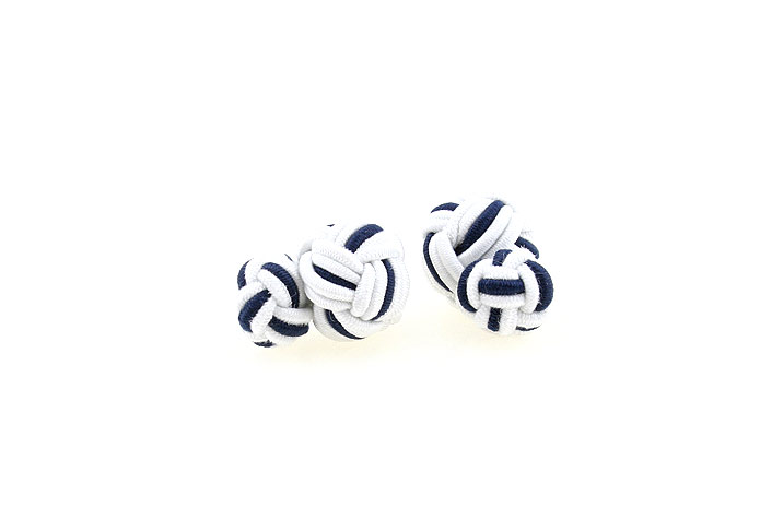  Blue White Cufflinks Silk Cufflinks Knot Wholesale & Customized  CL640819