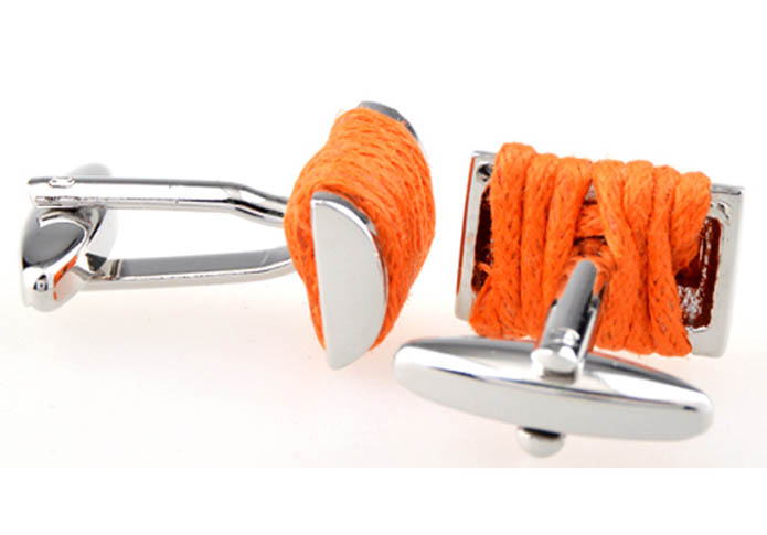 Silk Cufflinks  Orange Cheerful Cufflinks Silk Cufflinks Knot Wholesale & Customized  CL654018