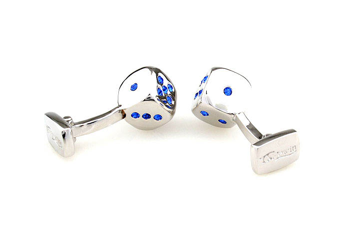 Dice Cufflinks  Blue Elegant Cufflinks Crystal Cufflinks Gambling Wholesale & Customized  CL652482