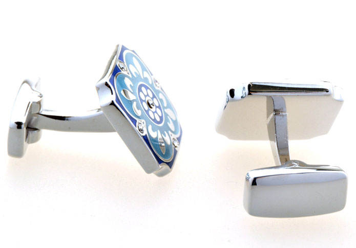 Greece pattern Cufflinks Blue White Cufflinks Crystal Cufflinks Funny Wholesale & Customized CL654774