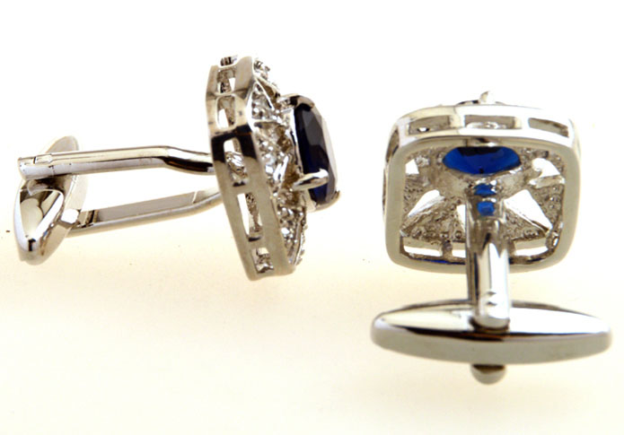 Blue White Cufflinks Crystal Cufflinks Wholesale & Customized CL655094