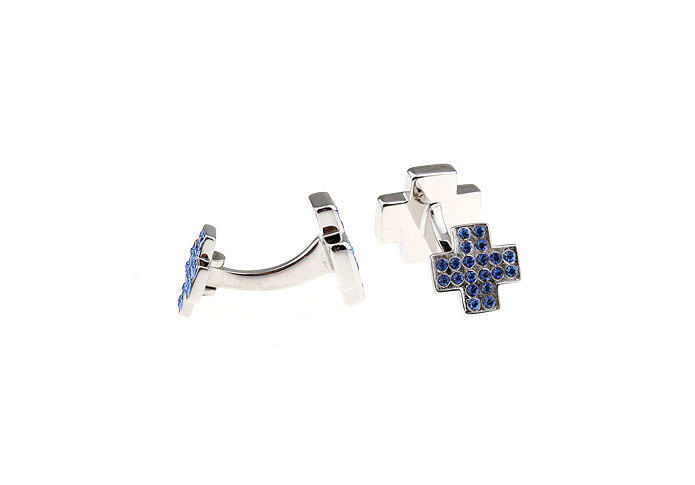 Cross Cufflinks  Blue Elegant Cufflinks Crystal Cufflinks Religious and Zen Wholesale & Customized  CL681025