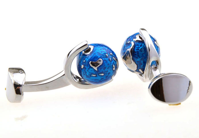 Globe Cufflinks  Blue Elegant Cufflinks Enamel Cufflinks Tools Wholesale & Customized  CL656029