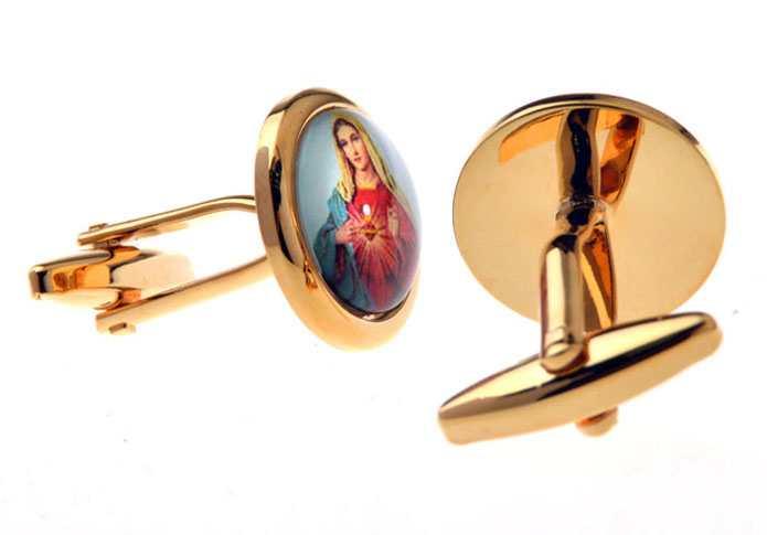 Our Lady Cufflinks  Gold Luxury Cufflinks Printed Cufflinks Religious and Zen Wholesale & Customized  CL655627