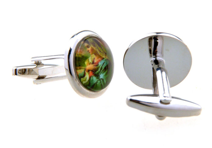 Virgin Mary Cufflinks  Multi Color Fashion Cufflinks Printed Cufflinks Religious and Zen Wholesale & Customized  CL656390