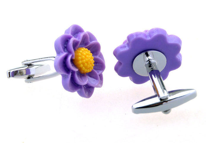 Sun Flower Cufflinks  Purple Romantic Cufflinks Printed Cufflinks Wedding Wholesale & Customized  CL656391