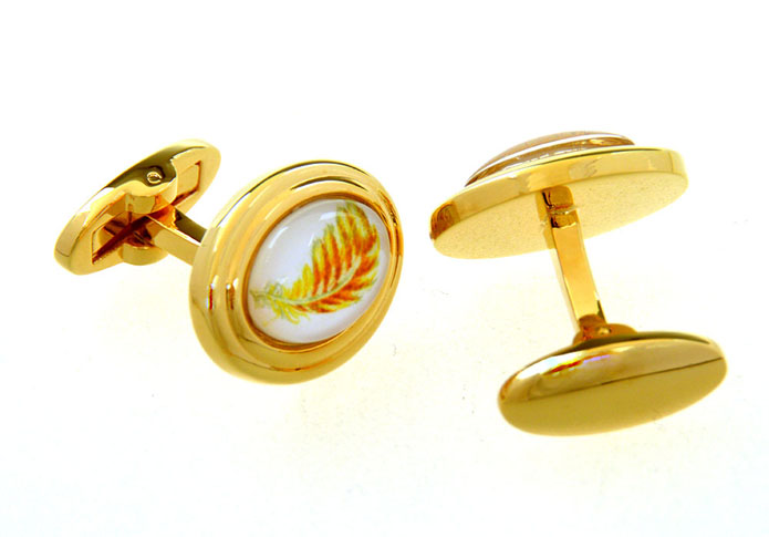 Feather Cufflinks  Gold Luxury Cufflinks Gem Cufflinks Animal Wholesale & Customized  CL656865