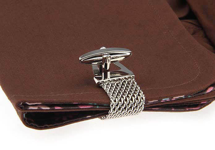 Chain Cufflinks Chain  Silver Texture Cufflinks Chain Cufflinks Chain Wholesale & Customized  CL652686