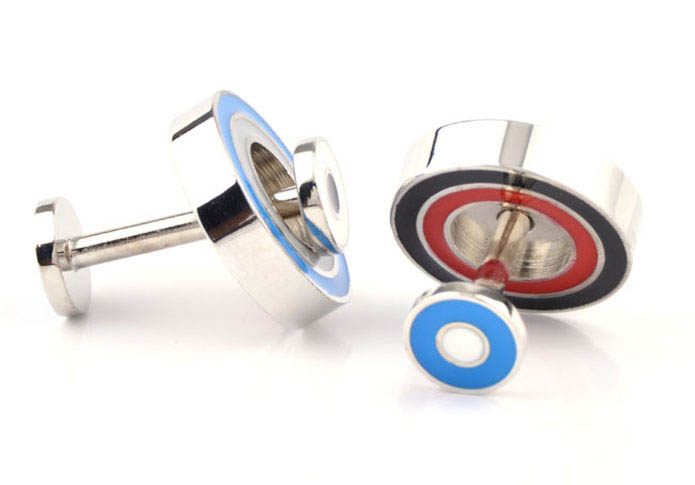 Sided circular target  Cufflinks  Multi Color Fashion Cufflinks Paint Cufflinks Sports Wholesale & Customized  CL653952