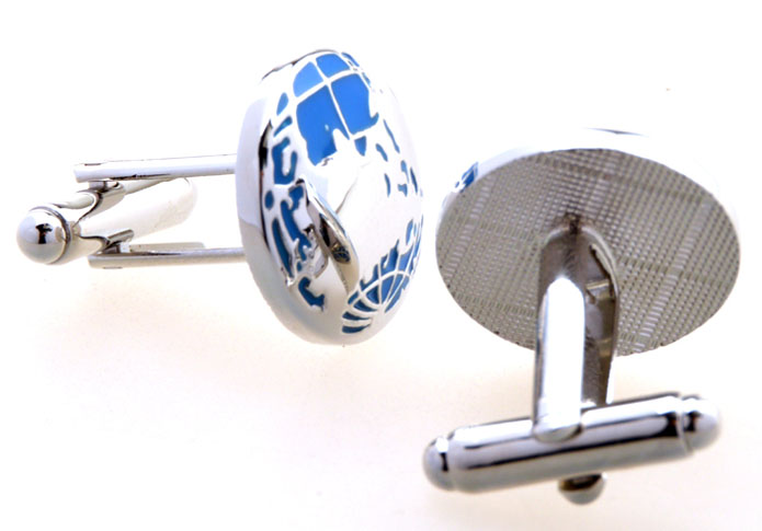 Globe Cufflinks Blue White Cufflinks Paint Cufflinks Tools Wholesale & Customized CL654918