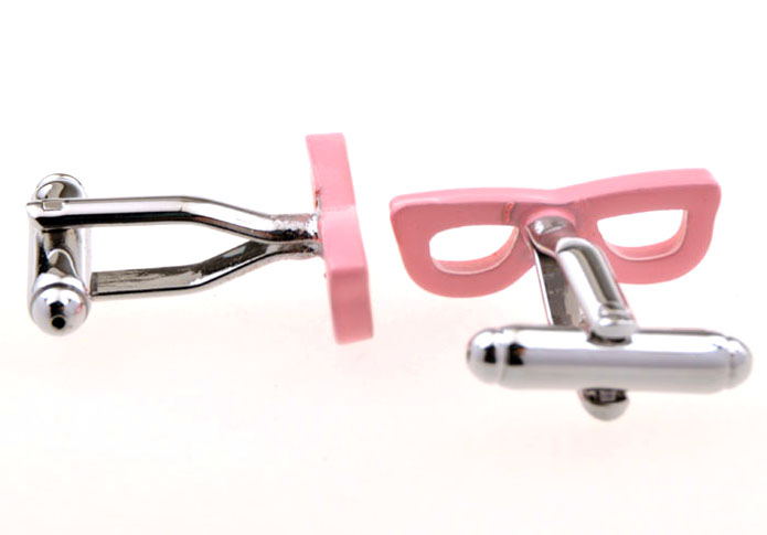 Glasses Frames Cufflinks  Pink Charm Cufflinks Paint Cufflinks Hipster Wear Wholesale & Customized  CL655753