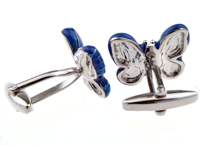 Butterfly Butterflies Cufflinks  Blue Elegant Cufflinks Paint Cufflinks Animal Wholesale & Customized  CL655952