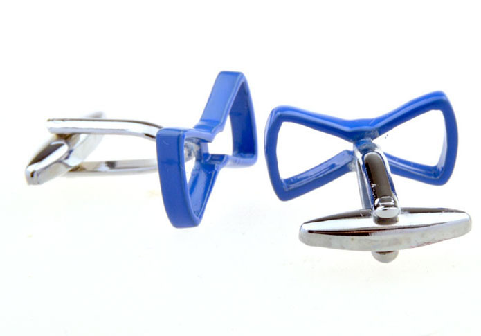 Bow tie Cufflinks  Blue Elegant Cufflinks Paint Cufflinks Hipster Wear Wholesale & Customized  CL656135