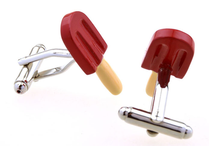 Ice Cream Cufflinks  Red Festive Cufflinks Paint Cufflinks Food and Drink Wholesale & Customized  CL656176