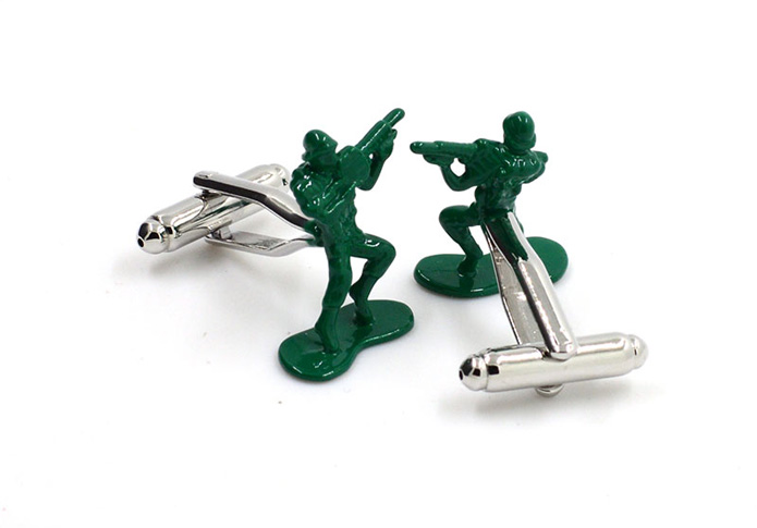 Soldier Cufflinks  Green Intimate Cufflinks Paint Cufflinks Military Wholesale & Customized  CL657216