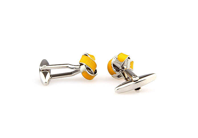  Yellow Lively Cufflinks Paint Cufflinks Knot Wholesale & Customized  CL663042
