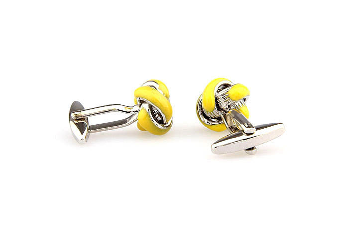  Yellow Lively Cufflinks Paint Cufflinks Knot Wholesale & Customized  CL663053