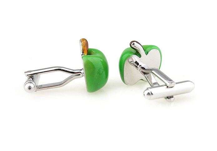 Green Apple Cufflinks  Green Intimate Cufflinks Paint Cufflinks Food and Drink Wholesale & Customized  CL671123