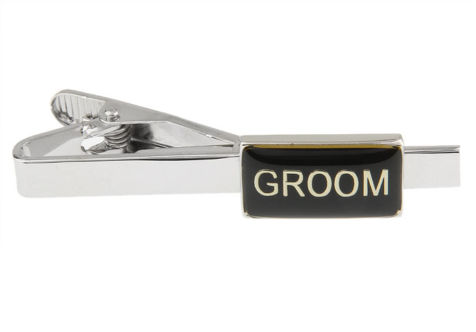 GROOM Tie Clips  Black Classic Tie Clips Paint Tie Clips Wedding Wholesale & Customized  CL870752