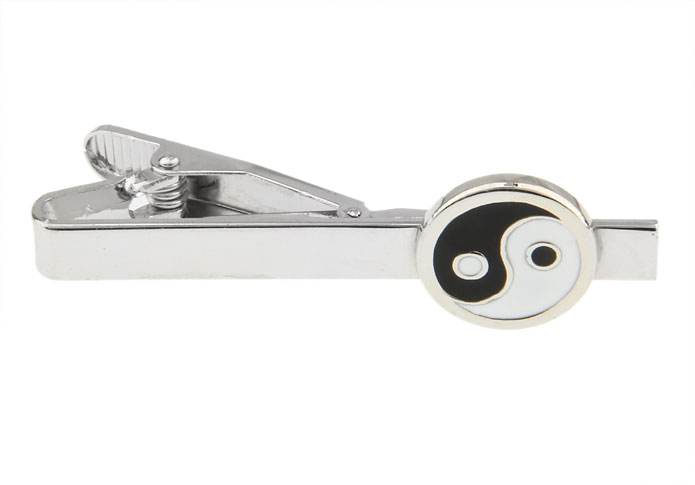 Tai Chi Tie Clips  Black White Tie Clips Paint Tie Clips Religious and Zen Wholesale & Customized  CL870777