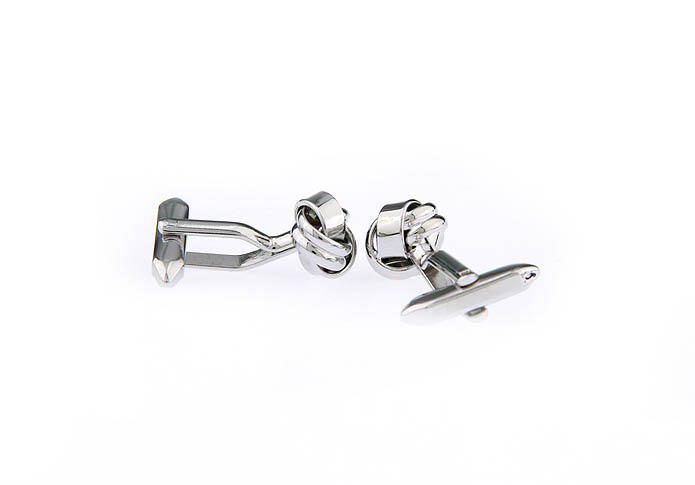  Silver Texture Cufflinks Metal Cufflinks Knot Wholesale & Customized  CL630791