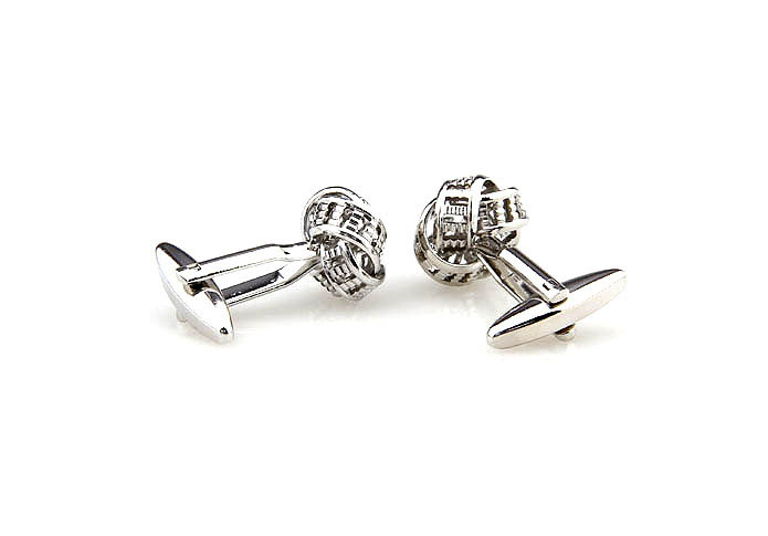  Silver Texture Cufflinks Metal Cufflinks Knot Wholesale & Customized  CL641181