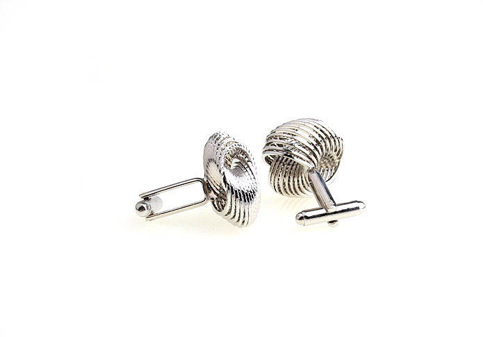  Silver Texture Cufflinks Metal Cufflinks Knot Wholesale & Customized  CL641215