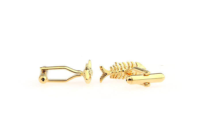 Goldfish bones Cufflinks  Gold Luxury Cufflinks Metal Cufflinks Animal Wholesale & Customized  CL652567