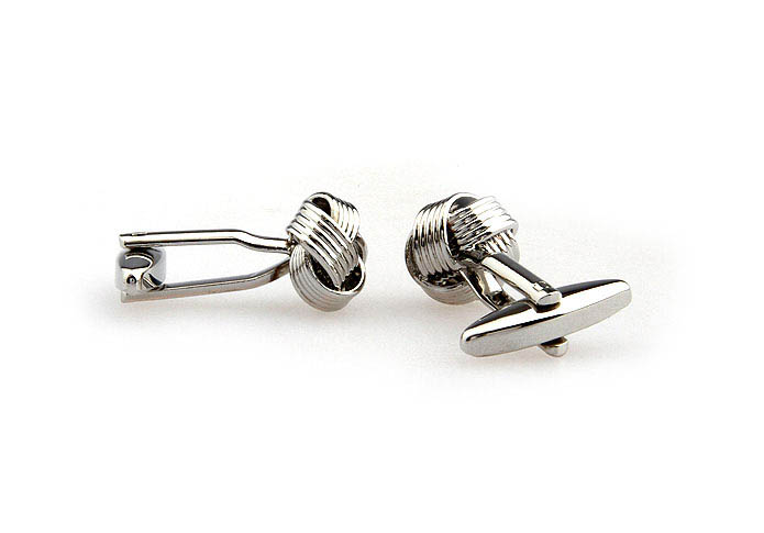  Silver Texture Cufflinks Metal Cufflinks Knot Wholesale & Customized  CL652605